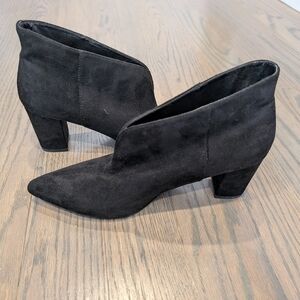 H by Halston Suede Black Ankle Boots
